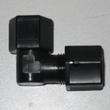 JACO ELBOW FEMALE  3 / 8TUBE X 1 / 4 FMPT BLACK