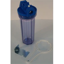 HOUSING 3 / 4 #10 SLIM CLEAR / BLUE W / PR BRACKET & WRENCH