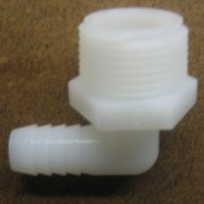 DRAIN CONNECTOR ELBOW 3 / 4 MNPT X 1 / 2 HB